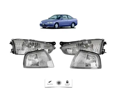 For 1997 2001 Mitsubishi Mirage 2Dr Coupe Headlights With Corner Clear Set 4pcs • $268