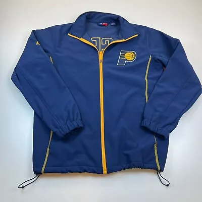 Majestic Indiana Pacers Jacket Mens Medium Tall MT Blue Full Zip Mock Neck NBA • $24.99