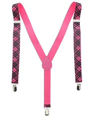 Adjustable Braces Mens Womens Unisex Trouser Elastic Y-back Suspenders Clipon • £3.29