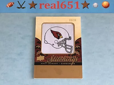 2008 UD Premier Stitchings Gold MATT LEINART Logo Patch /15 Arizona Cardinals   • $11.99