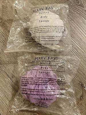 Mary Kay Body Sponge Purple White Netted New Sealed Lot Of 2  • $12.71