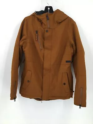 Volcom Womens Brown Long Sleeve Hooded Pockets Full Zip Ski Jacket Size Small • $34.99