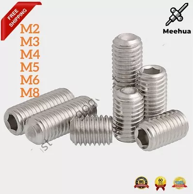 M2 M3 M4 M6 M8 304 Stainless Steel Allen Socket Set Screw Cup Point Grub Screws • $3.38