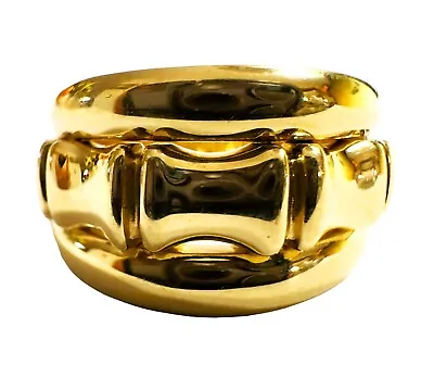 14k Yellow Gold Bamboo Link Milor Italian Ring Size 8 • $400