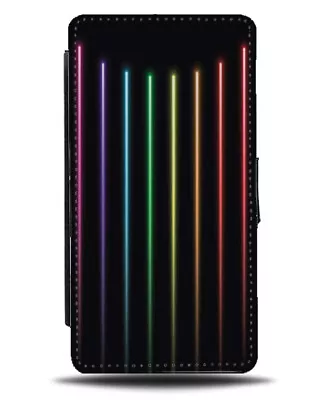 Colourful Neon Nightclub Beams Flip Wallet Case Lights Rainbow Night Club K203 • £19.99