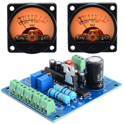 2pcs Analog VU Meter Panel Kit Backlit Decibel/Level Tester With VU Driver Board • $19.84