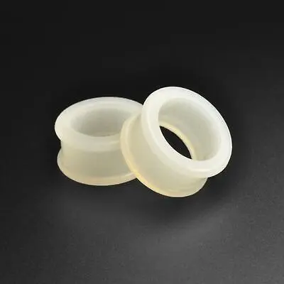 £2.99 • Buy Silicone Flesh Ear Tunnels | White Glow In The Dark Silicone Double Flare Tunnel