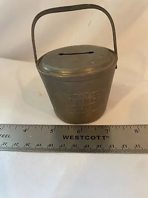 Vintage Small Metal Bucket Shaped Bank Made In Germany No Key • $12