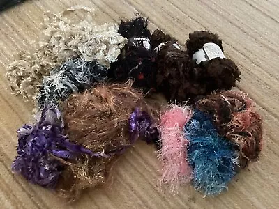 £1.99 • Buy Mixed Lot Approx 440 Grams Eyelash / Fluffy Knitting Wool Toys Craft Etc
