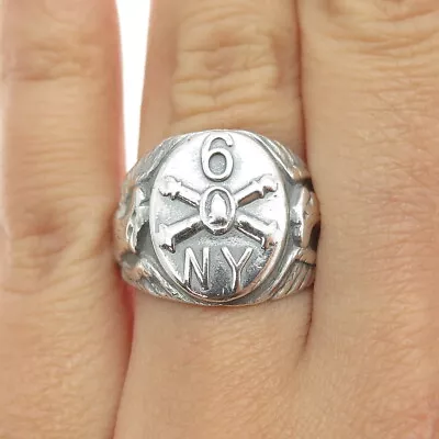 925 Sterling Silver Antique WWII US Army Recruiting Command Ring Size 7.25 • $299.95