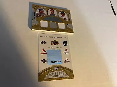 2009ud Ballpark Collection 6 Swatch /200 Cabrera Fielder Braun Young Lee Ludwick • $14.99