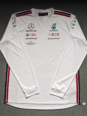 Mercedes AMG Petronas F1 Team Long Sleeve T-Shirt White 2023 - Medium • £20