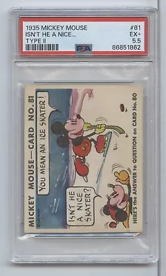 1935 Mickey Mouse #81 Isn't He A Nice Skater  Type 11 PSA 5.5 • $61