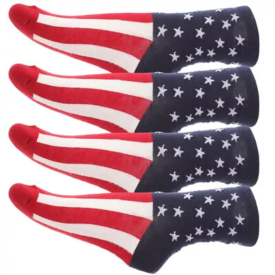  2 Pairs Novelty Funny America Crew Socks Crazy Funky Groomsmen Pearlescent • £12.59
