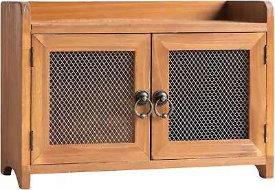 - Storage Cabinet Mini Countertop Cabinet Wood Organizer For Kitchen Living Ro • $57.99