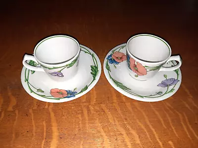 Pair Of Villeroy & Boch Cups & Saucers Amapola Pattern • $10.99