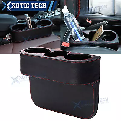 $22.97 • Buy Leather Car Seat Seam Wedge Cup Drink Bottle Beverage Holder Storage Organizer