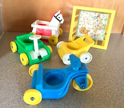 5 Pieces Fisher Price NURSERY Playpen Stroller Tricycle Car Horse • $5.99