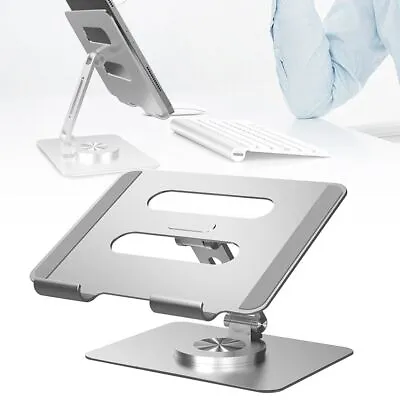 360 Rotating Aluminum Alloy Laptop Stand Foldable Tablet Phone Holder Bracket UK • £11.59