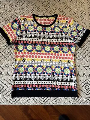 VERSACE Colorful Dots Art VERSACE Studded Logo Shirt M BEAUTIFUL Free Shipping • $45