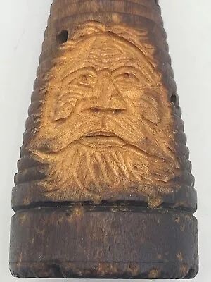 Vintage Wooden Beehive Bobbin Textile Spool W/Hand Carved Bearded Man Unique!!! • $20.68