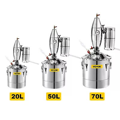 VEVOR 20/50/70L Water Alcohol Distiller Wine Brew Kit Moonshinestill Boiler • $233.99