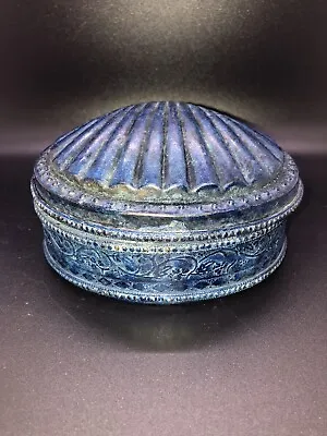 Set Of 2 Metal Sea Shell Intricate Decorative Trinket Jewelry Box Navy • $28