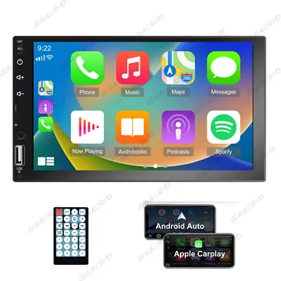 7  2 Din Car Stereo Radio Android Apple CarPlay MP5 Player USB TF BT TouchScreen • £28.59