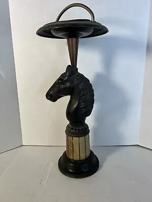 Horse Head Smoking Stand Floor Ashtray MCM W/ Handle 25  VTG Bar ORIGINAL • $130