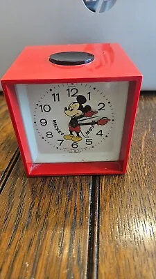 READ Description Vintage Mickey Mouse Alarm Clock Red Square West Garmany • $19.99