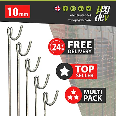 90 X METAL FENCING PINS 1300 X 10mm - Barrier Fence Stakes Events Temporary  • £252