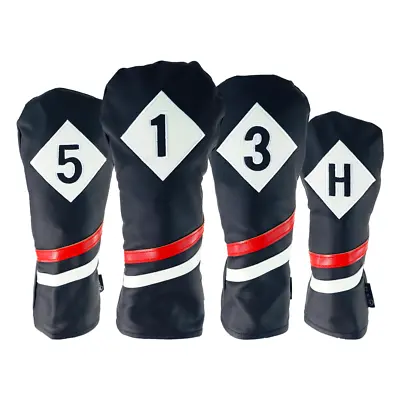 Ram Golf Premium Vintage Style Pu Leather Headcovers Retro Black • $14.99