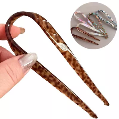 U Shaped Hairpin French Style Hair Stick Hair Pin Hair Fork Stick Pins For Women • £4.79
