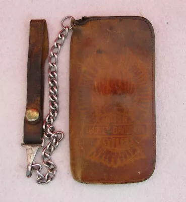 RARE Used 70's Vintage Harley Davidson 7  Bifold Biker Trucker Chain Wallet USA • $149.99