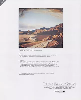 CARL OSCAR BORG Art Gallery Exhibit ~ Desert Shadows ~ VINTAGE PRINT AD ~ 1995 • $9.99