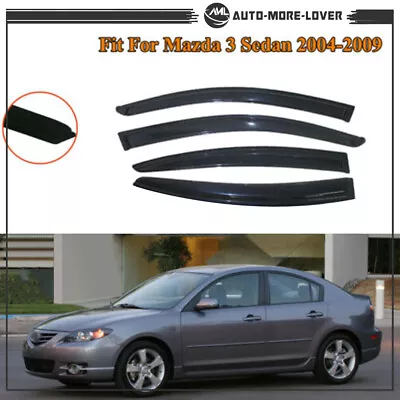 For 2004 2005-2009 Mazda 3 Sedan Window Visor Vent Rain Guards Deflectors Smoke • $27.03