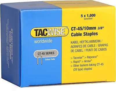 Tacwise CT-45/10mm Cable Tacker Staples 5000 5 X 1000 Packs • £15.53