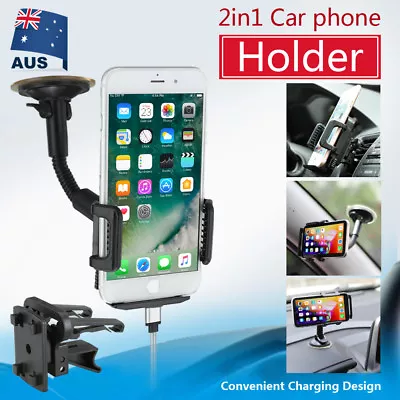 Universal 360° Car Windshield Mount Holder Cradle For IPhone 15 Pro Max Samsung • $12.95