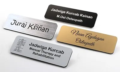 Personalised Premium Name Badge Staff ID Tag With Pin | Design Your Custom Badge • £3.89