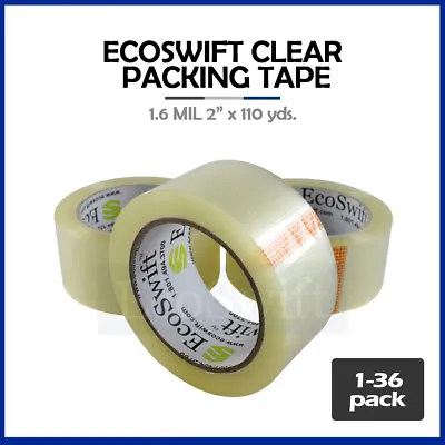 1-36 Roll EcoSwift Packing Packaging Carton Box Tape 1.6mil 2  X 110 Yard 330 Ft • $6.99