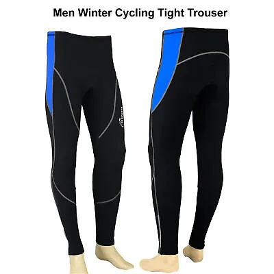 Mens Cycling Thermal Tights Pant Winter Cold Wear Padded Legging Cycling Trouser • £13.99