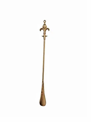 Long-handled Brass Shoe Horn  Fleur De Liz  Symbol Shaped • $67.20