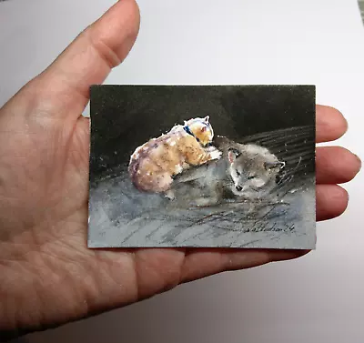 Original Not A Print ACEO Watercolour Miniature Signed. Massage :)  Collectable • £8