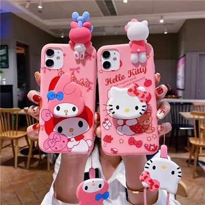 For IPhone 15 Pro Max 14 13 12 11 X 6 7 8 Cute Hello Kitty 3D Phone Holder Case • $14.99