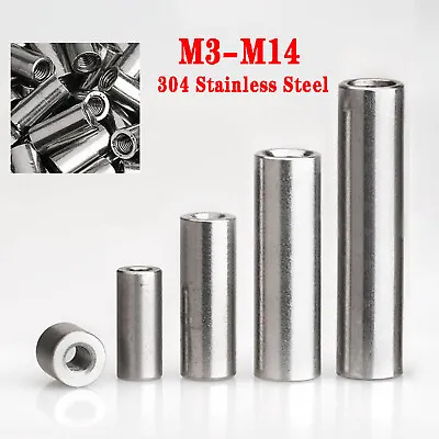 £2.63 • Buy M3-M14 Threaded Sleeve Rod Bar Stud Round Connector Nut A2 Stainless Long Nuts