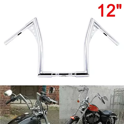 12  Rise 1-1/4  1.25  Ape Custom Hangers Handlebar For Harley Softail FLST FXST • $116.03