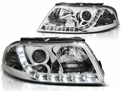 Vw Passat 3bg 2000 2001 2002 2003 2004 2005 Headlights Lpvwd8 Led Tru Drl Chrome • $495.56