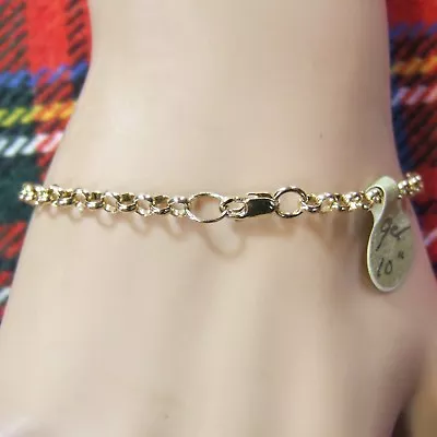 9ct GOLD  Second Hand Solid Round Belcher Ankle Bracelet  • £274