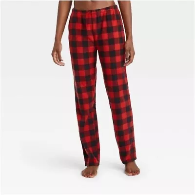 Wondershop Men's M Red Buffalo Check Fleece Matching Family Pajama Pants  • $11.21