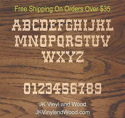 $7.39 • Buy Laser Cut Wooden Letters, Western Style, Crafting Supplies, Size&Thickness